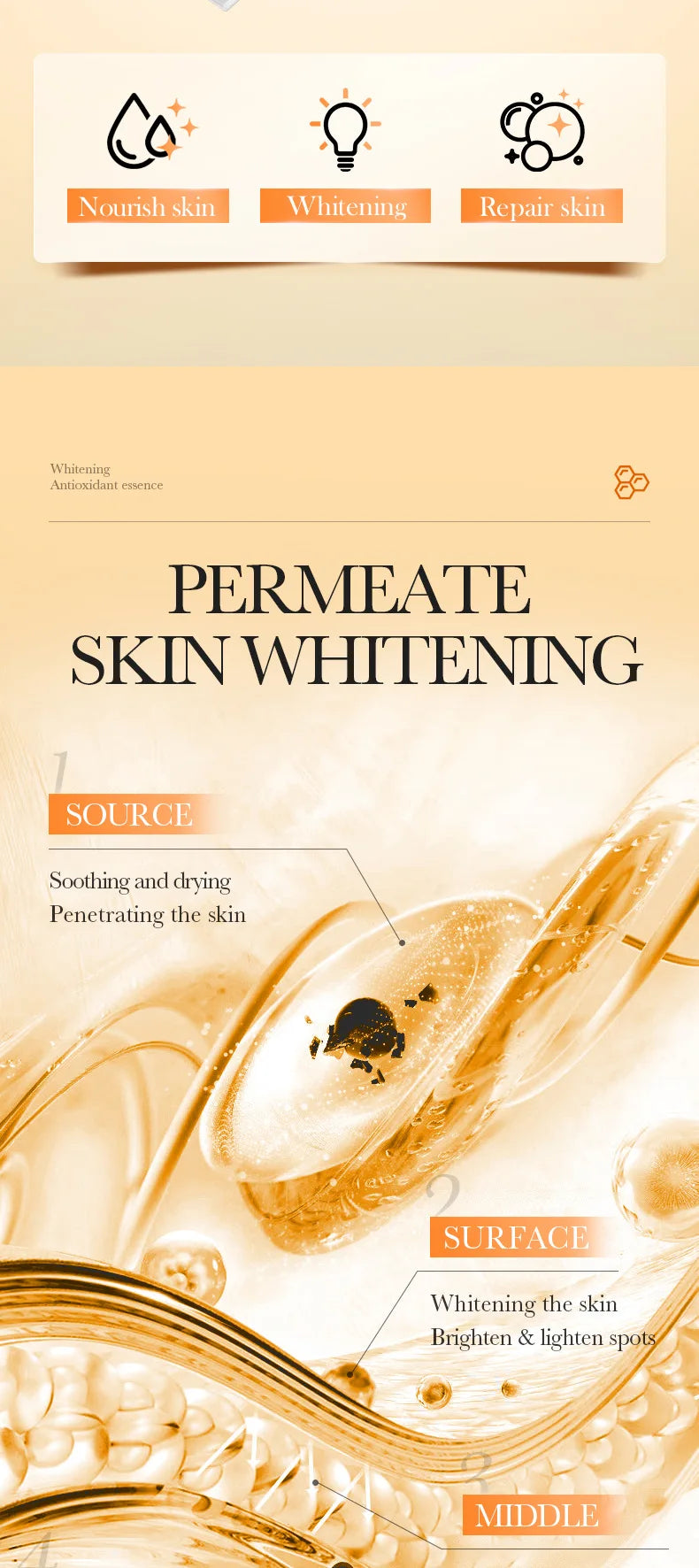 Retinol Vitamin C Hyaluronic Acid Serum for Face Moisturizing Firming Hydrating Facial Essence Face Skin Care