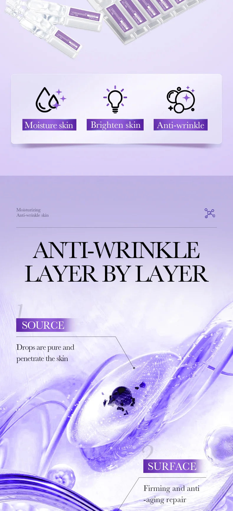 Retinol Vitamin C Hyaluronic Acid Serum for Face Moisturizing Firming Hydrating Facial Essence Face Skin Care