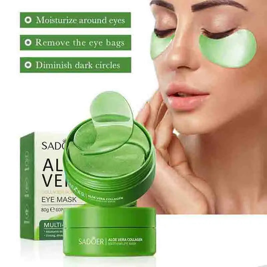60pcs Aloe Vera Collagen Eye Mask Anti Dark Circles